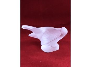Glass Dove Bird, Signed Opaque Figurine