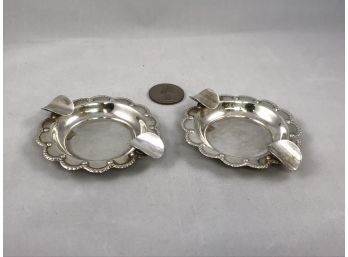 Pair Of Sterling Silver Ashtrays