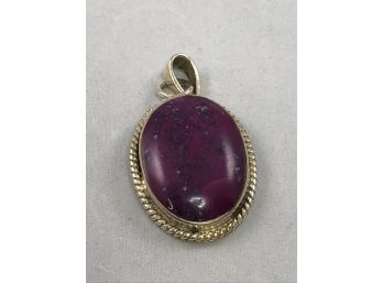 Sterling SIlver Pendant With Purple Stone