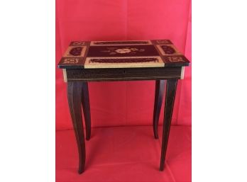 Musical Inlaid Wood Box Table