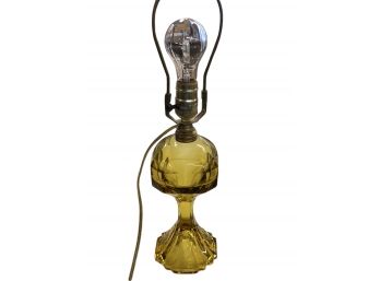 Heavy Amber Glass Oil Lantern Converted To Electric