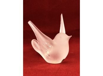 Glass Humming Bird, Signed Opaque Figurine, Hummingbird, Swedish Glass