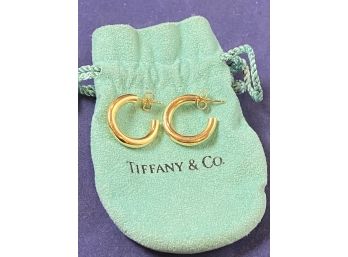 18K Tiffany & Co, Yellow Gold Hoop Earrings
