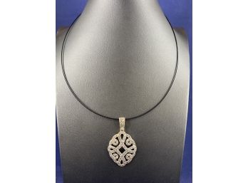 Sterling Silver And Marcasite Pendant, 2'