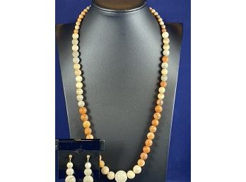 Caymanite Semi-precious Necklace And Earrings