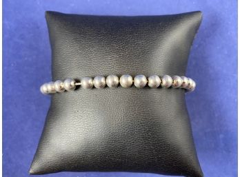 Sterling Silver Bead Bracelet, 7.5'
