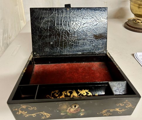 Antique Victorian Paper Mache Writer's Box