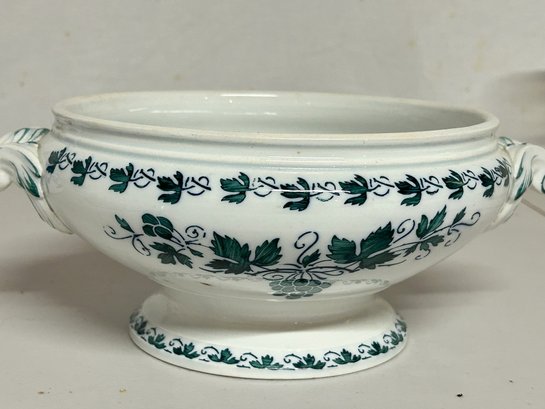 Antique Porcelain Villeroy And Boch Grape Tureen Serving Bowl