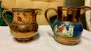 Small Antique Lusterware Pitchers