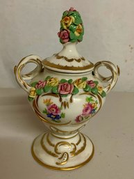 Antique 1870s Carl Thieme Potschappel Porcelain Urn Marked