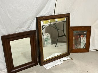Vintage Lot Of Wood Mirrors