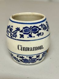 Antique German Porcelain Blue Cinnamon Spice Jar