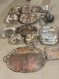 Gigantic Lot Of Silver Plate Serving Pieces - Vintage & Modern - Reed & Barton (Some Marked)