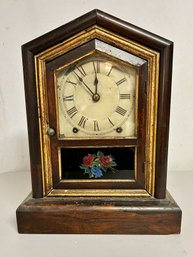Antique 1890s Wooden Mantle Clock