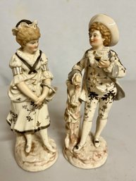 Antique German White Bisque Figures Dresden