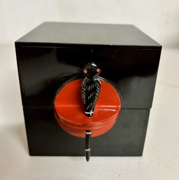 Vintage Asian Black Lacquer Jewelry Box