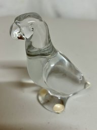 Signed Baccarat Crystal Parrot