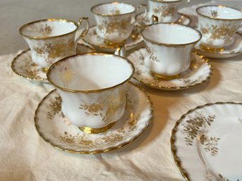 Royal Albert Bone China Antoinette Set - Tea For 6 & Dessert Plates
