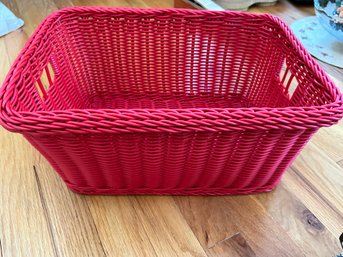 Red Wicker Plastic Basket