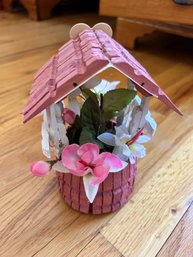 Easter Decoration Small Floral Wishing Well 8 Inches Tall