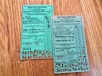 1920s New York Railroad Commuter Punch Cards