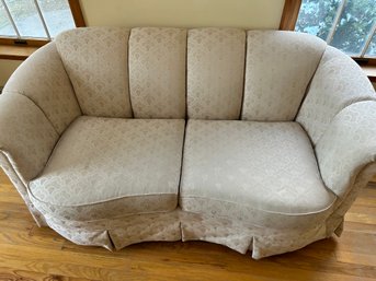 Cream Colored Love Seat - Matching Sofa In Auction