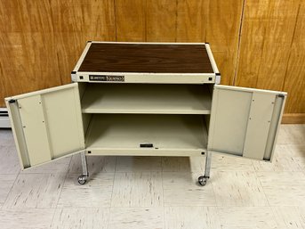 Rolling Printer Table With Storage For Paper Underneath