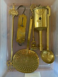 Antique Brass Lot - Salters Spit Jack, Pocket Balance Plus