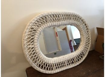 White Wicker Mirror