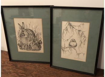 Corinne Oerter Artwork - Rabbit & Owl