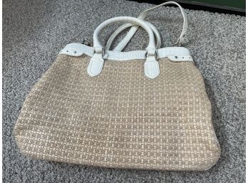 Cole Haan Woven Beige Purse - Pre-Owned - 16'