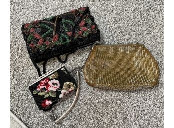 Beautiful Lot Of Vintage Hand Beaded Evening Bags