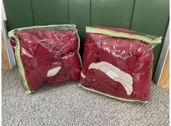 Red Quilted Couch Covers - Standard Sized Sofa Pre-Owned