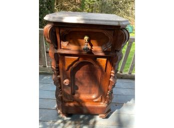 Antique Victorian Marble Top Cabinet