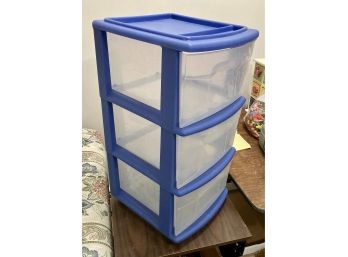 Rolling Three Drawer Plastic Storage Container