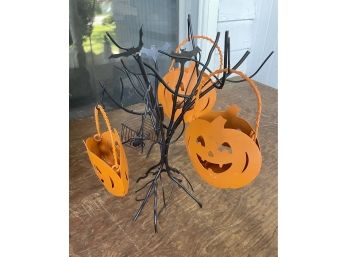 Metal Halloween Votive Tree