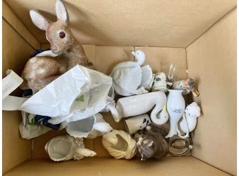 Box Of Animal Knicknacks Swans