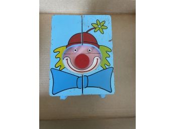 Vintage Wooden Clown Box