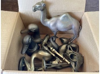Giant Box Of Brass Animals - Camel Whales
