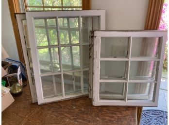 Windows - Antique Laid/poured Glass - Two Sets Each Of 6 Panes And 9 Panes.
