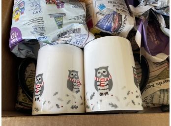 Set Of 10 Martha Stewart Owl Mugs