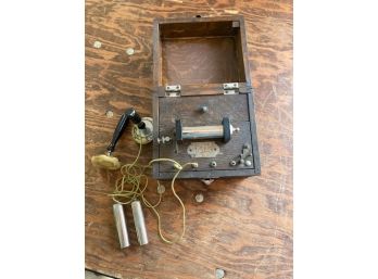 Antique Medical Device - Williams Electro Medical Housed In A Walnut Wooden Box