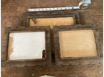 3 Homemade Wooden Frames - Backs Do Not Open And Photo/art Must Be Attached From The Front