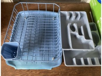 Rubbermaid Sink Dish Drip Rack And 2 Silverware Holders Sorters.Country Blue Collection?