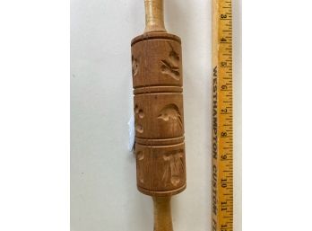 Vintage Wooden Rolling Pin With Carved Designs To Make Amazing Pie Crusts!