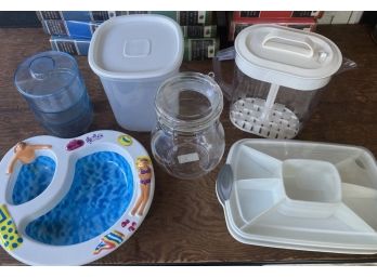Plastic Storage Containers Collection - 6 Different Pieces