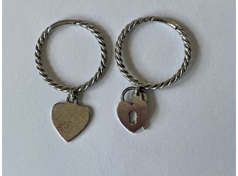 Heart Charms/ Toe Rings? Marked Sterling