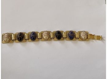 Vintage Egyptian Scarab Beetle Bracelet