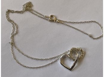925 Sterling Silver Mother Daughter Looped Heart Necklace