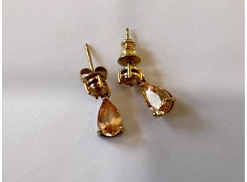 925 Sterling Silver Small Citrine Earrings